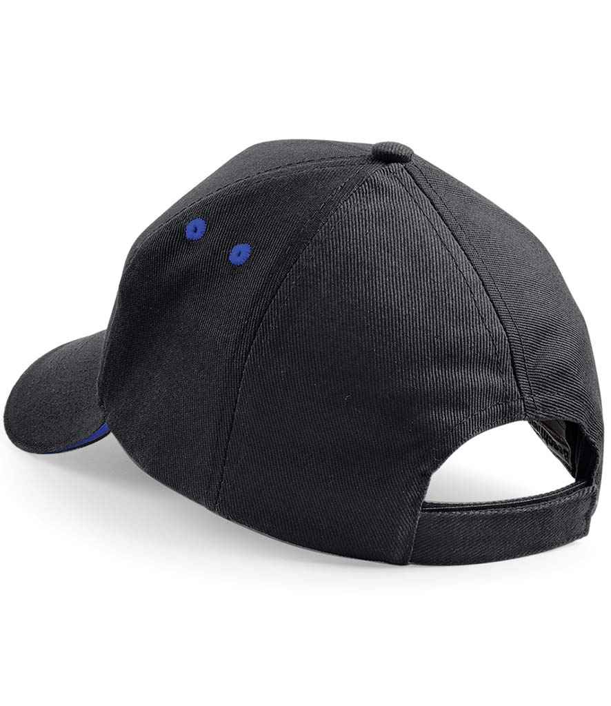 Beechfield Ultimate 5 Panel Cap with Sandwich Peak - Black/Bright Royal (BB15C)