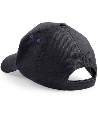 Beechfield Ultimate 5 Panel Cap with Sandwich Peak - Black/Bright Royal (BB15C)