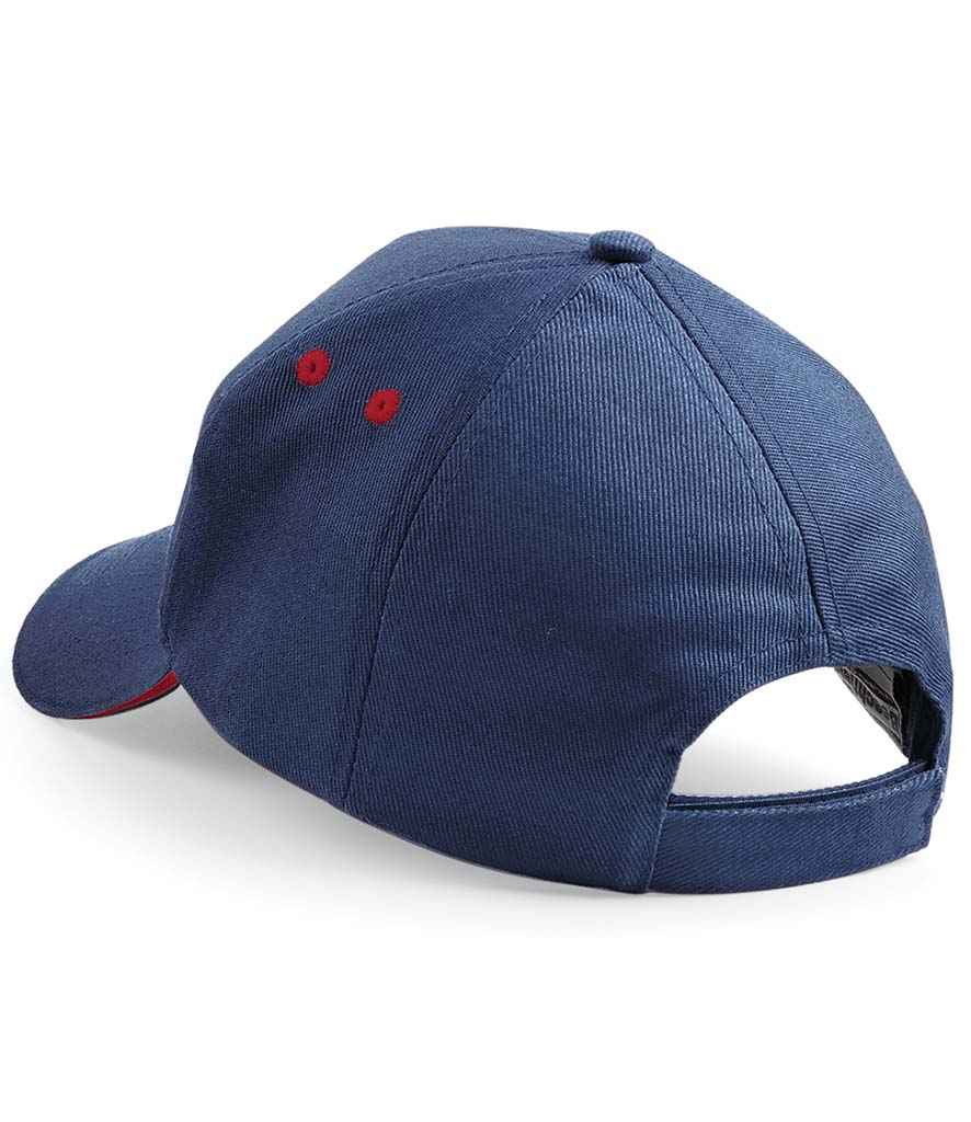 Beechfield Ultimate 5 Panel Cap with Sandwich Peak - French Navy/Classic Red (BB15C)