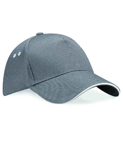 Beechfield Ultimate 5 Panel Cap with Sandwich Peak - Graphite Grey/Oyster Grey (BB15C)