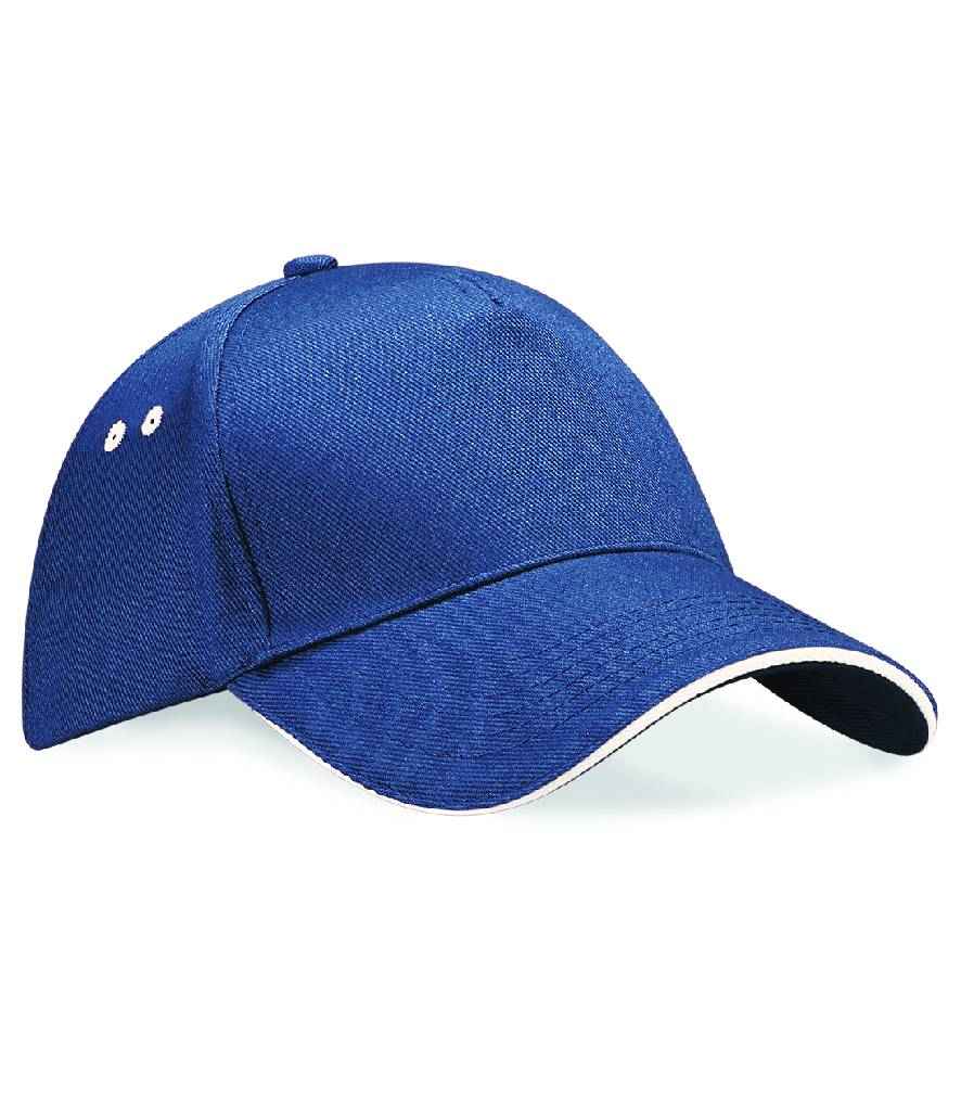 Beechfield Ultimate 5 Panel Cap with Sandwich Peak - Navy/Putty (BB15C)