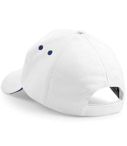Beechfield Ultimate 5 Panel Cap with Sandwich Peak - White/French Navy (BB15C)