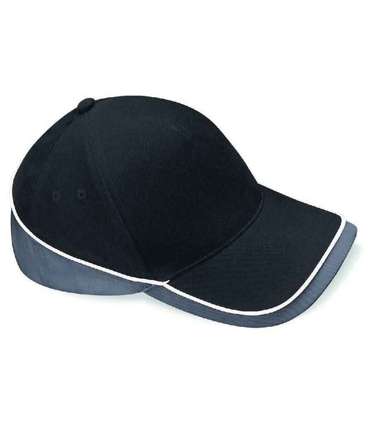 Beechfield Teamwear Competition Cap - Black/Graphite Grey/White (BB171)