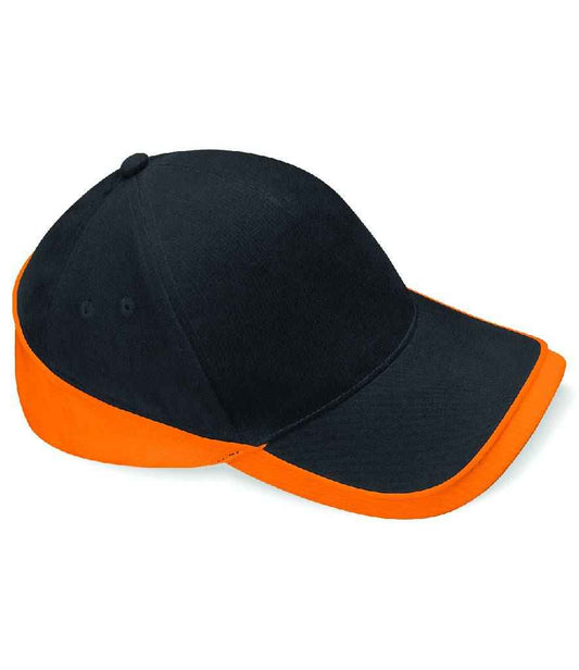 Beechfield Teamwear Competition Cap - Black/Orange (BB171)
