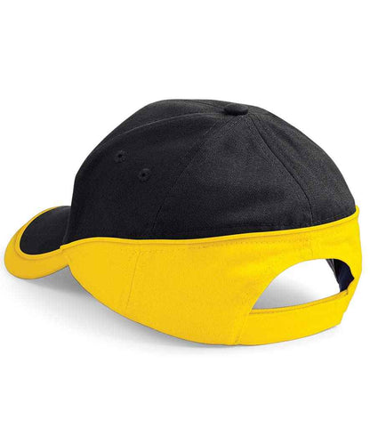 Beechfield Teamwear Competition Cap - Black/Yellow (BB171)