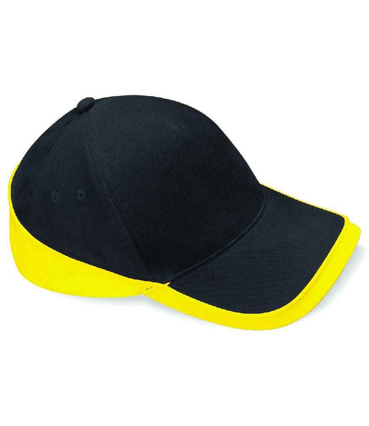 Beechfield Teamwear Competition Cap - Black/Yellow (BB171)