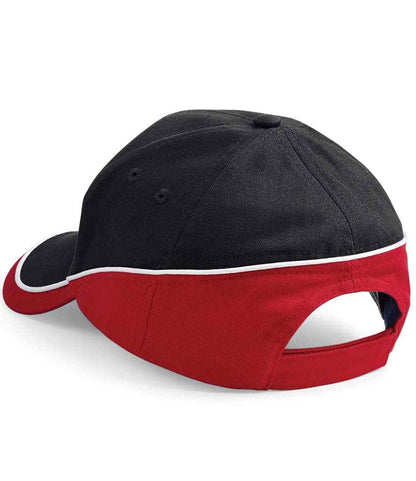 Beechfield Teamwear Competition Cap - Black/Classic Red/White (BB171)