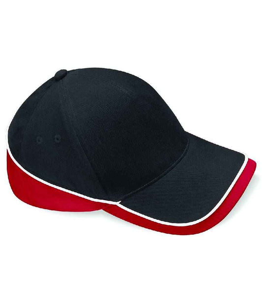 Beechfield Teamwear Competition Cap - Black/Classic Red/White (BB171)