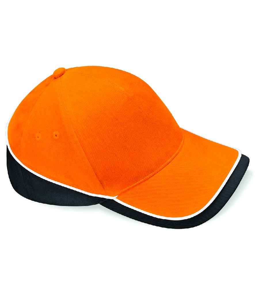 Beechfield Teamwear Competition Cap - Orange/Black/White (BB171)