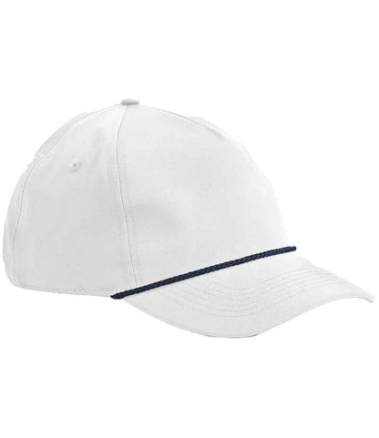 Beechfield Rope Detail Golf Cap - White/Navy (BB194R)