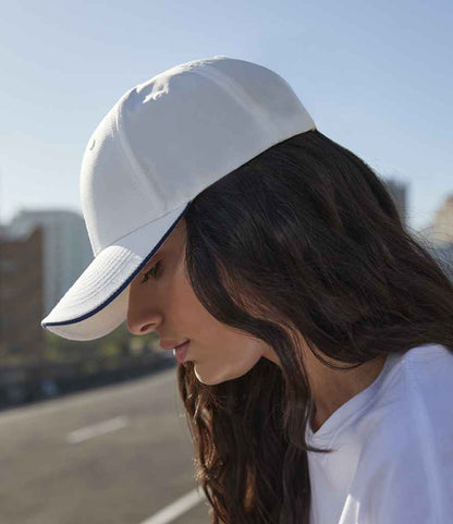 Beechfield Team Sports-Tech Cap - White/French Navy (BB195R)