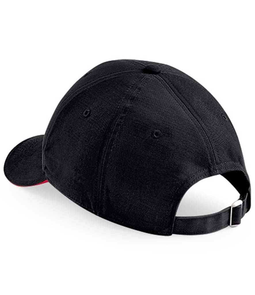 Beechfield Athleisure 6 Panel Cap - Black/Classic Red (BB20)