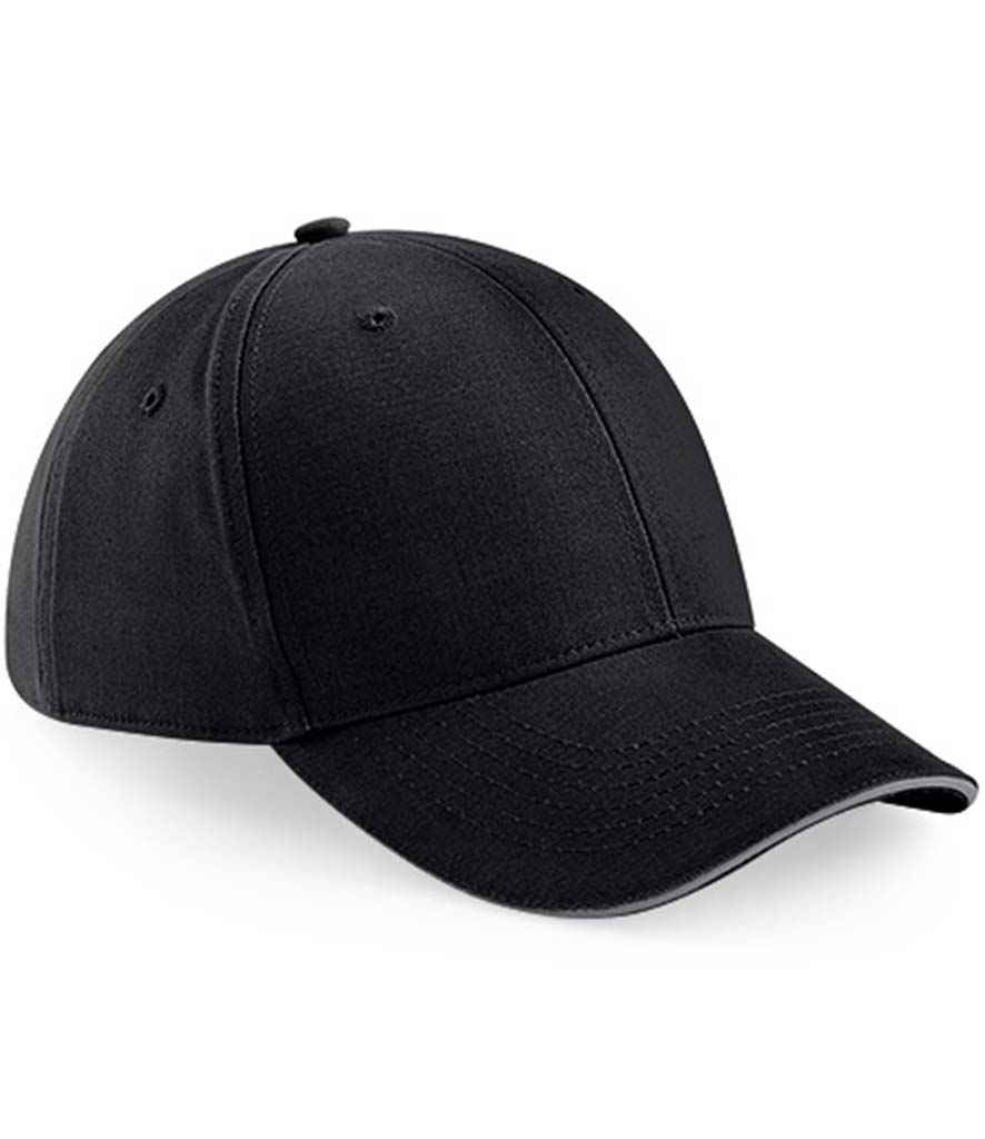 Beechfield Athleisure 6 Panel Cap - Black/Graphite Grey (BB20)