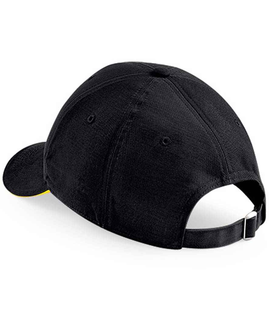 Beechfield Athleisure 6 Panel Cap - Black/Yellow (BB20)
