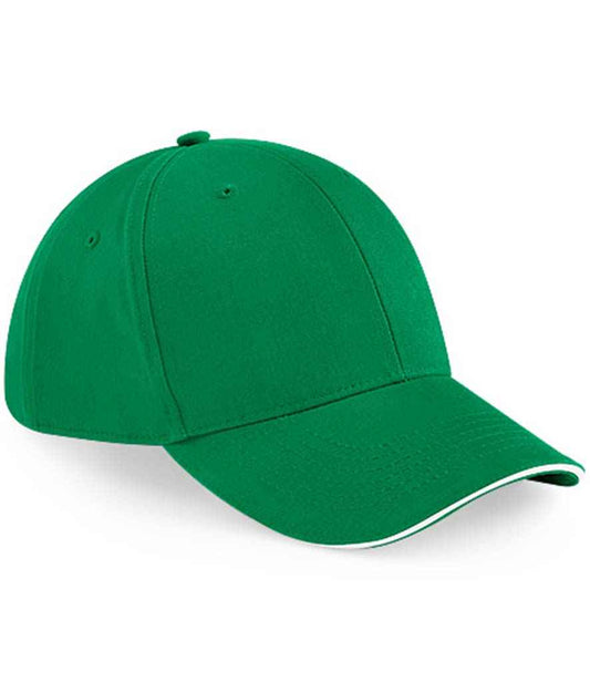Beechfield Athleisure 6 Panel Cap - Kelly Green/White (BB20)