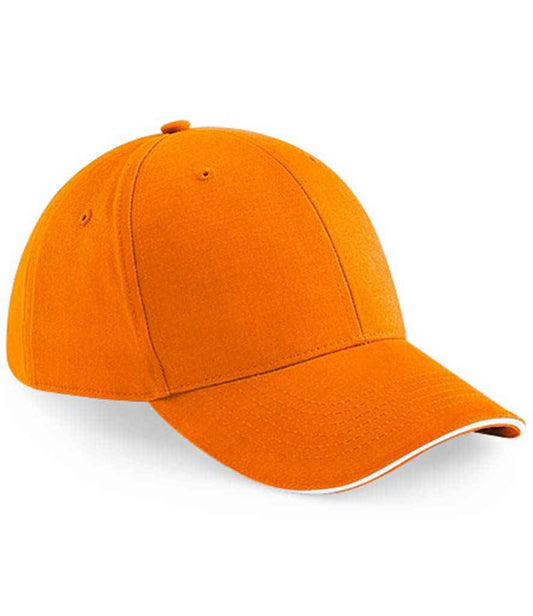 Beechfield Athleisure 6 Panel Cap - Orange/White (BB20)
