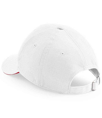 Beechfield Athleisure 6 Panel Cap - White/Classic Red (BB20)