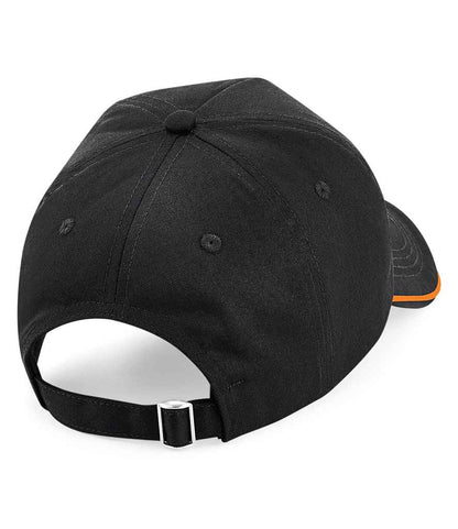 Beechfield Authentic Piped 5 Panel Cap - Black/Orange (BB25C)