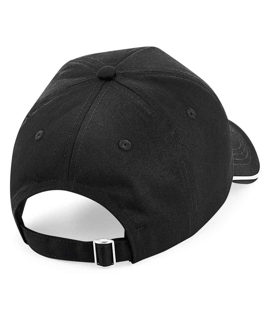 Beechfield Authentic Piped 5 Panel Cap - Black/White (BB25C)
