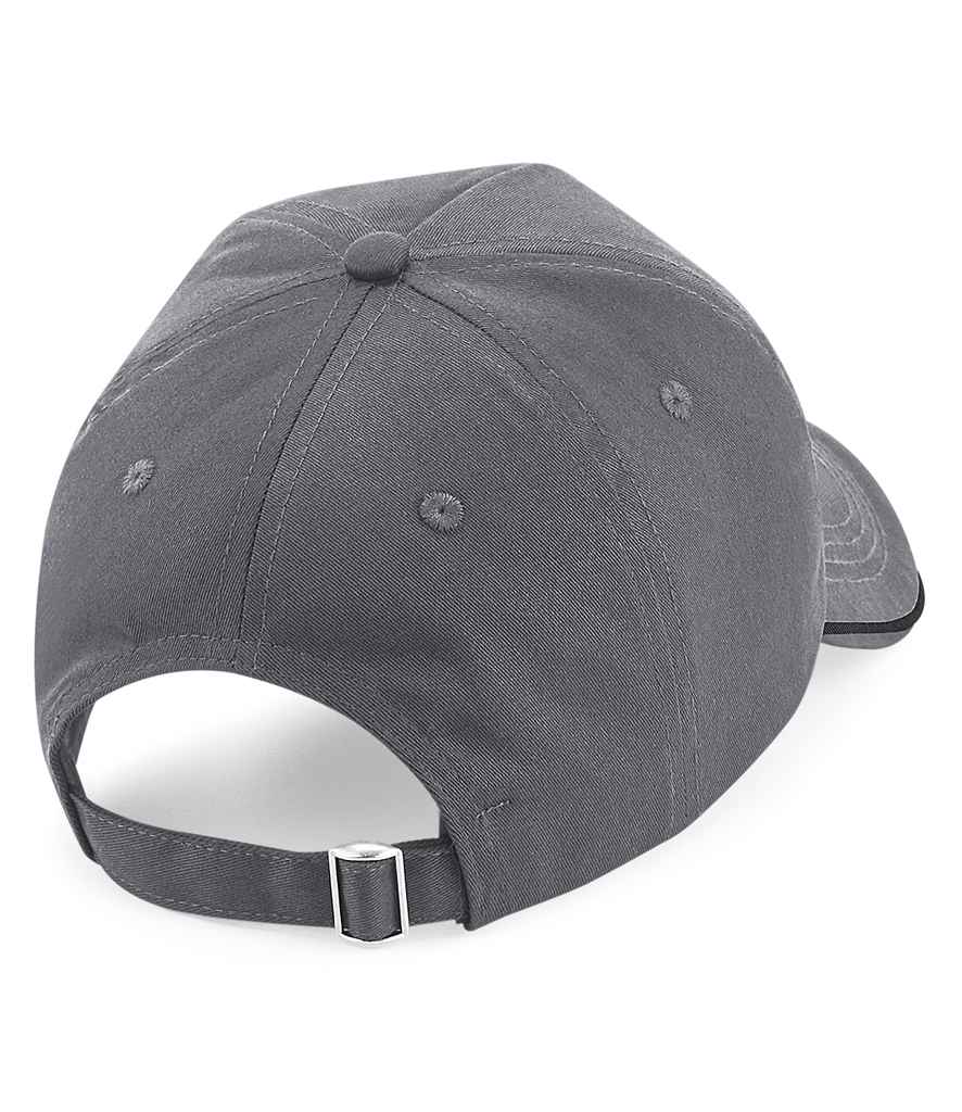 Beechfield Authentic Piped 5 Panel Cap - Graphite Grey/Black (BB25C)