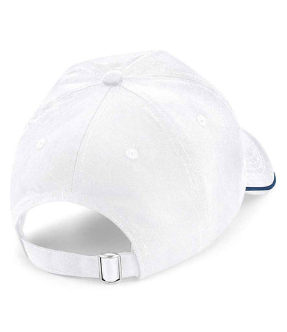 Beechfield Authentic Piped 5 Panel Cap - White/French Navy (BB25C)