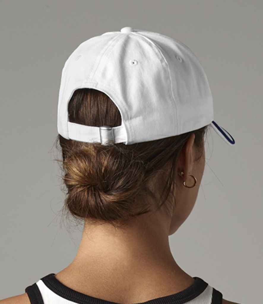 Beechfield Authentic Piped 5 Panel Cap - White/French Navy (BB25C)