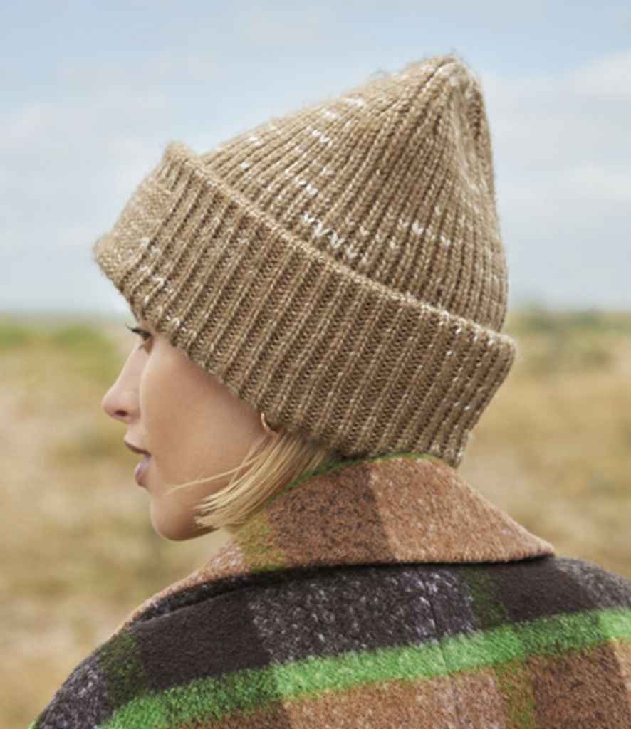 Beechfield Chunky Knitted Patch Beanie - Expresso Haze (BB330R)