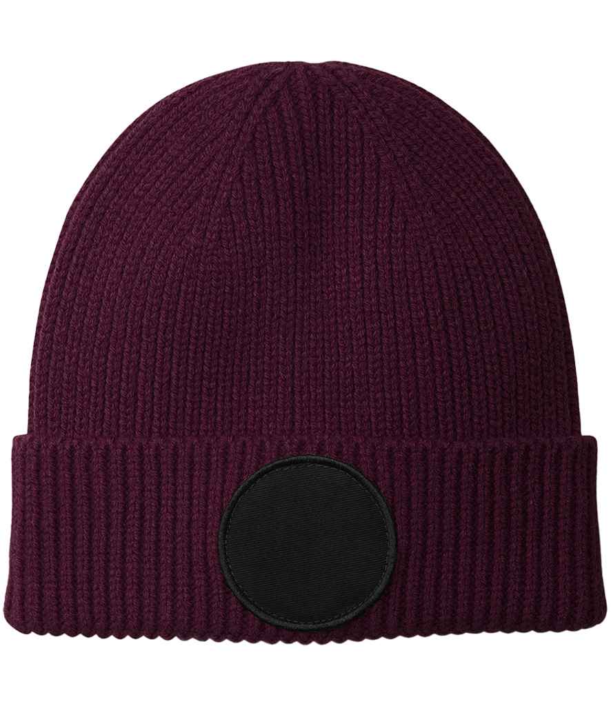 Beechfield Circular Fashion Patch Beanie - Burgundy/Black (BB332R)
