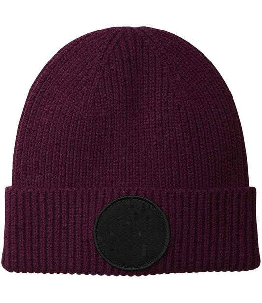 Beechfield Circular Fashion Patch Beanie - Burgundy/Black (BB332R)