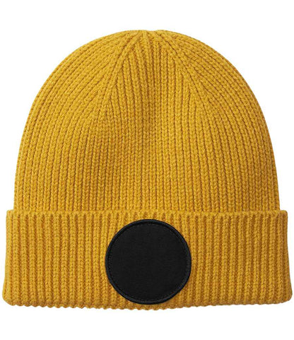 Beechfield Circular Fashion Patch Beanie - Mustard/Black (BB332R)