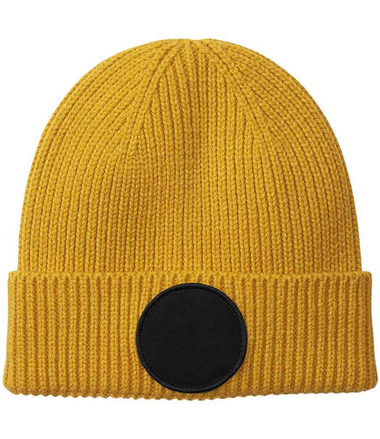 Beechfield Circular Fashion Patch Beanie - Mustard/Black (BB332R)