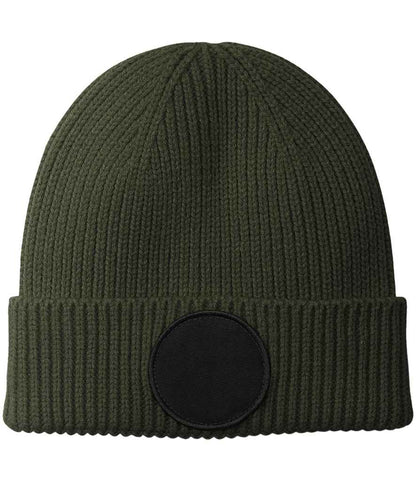 Beechfield Circular Fashion Patch Beanie - Olive Green/Black (BB332R)