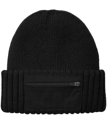 Beechfield Zip Patch Beanie - Black (BB334R)