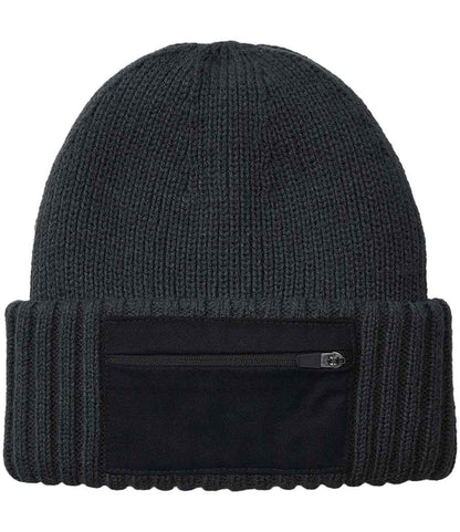 Beechfield Zip Patch Beanie - Graphite Grey/Black (BB334R)
