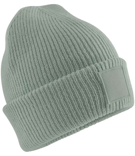 Beechfield Kids Deep Cuffed Tonal Patch Beanie - Dusty Green (BB336B)