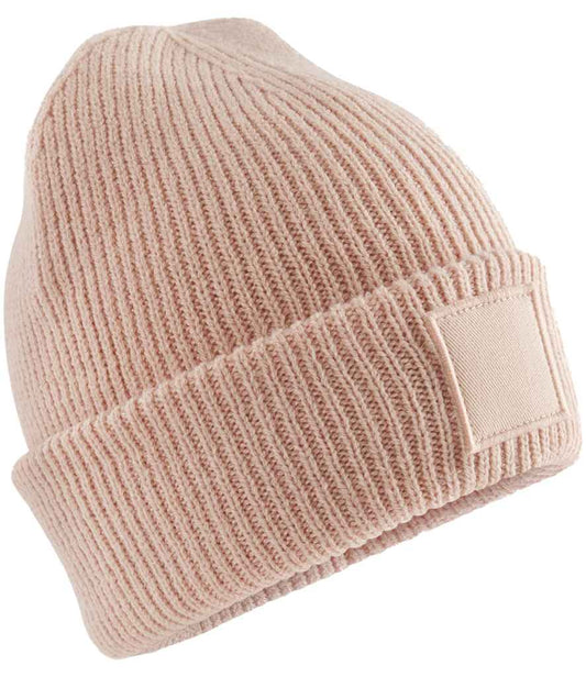 Beechfield Kids Deep Cuffed Tonal Patch Beanie - Peach (BB336B)