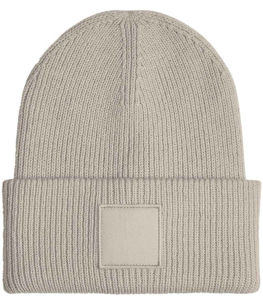 Beechfield Deep Cuff Tonal Patch Beanie - Natural Stone (BB336R)