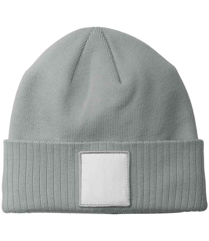 Beechfield Appliqué Patch Beanie - Ash/White (BB337R)