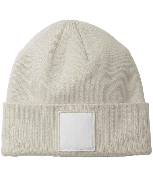 Beechfield Appliqué Patch Beanie - Oatmeal/White (BB337R)