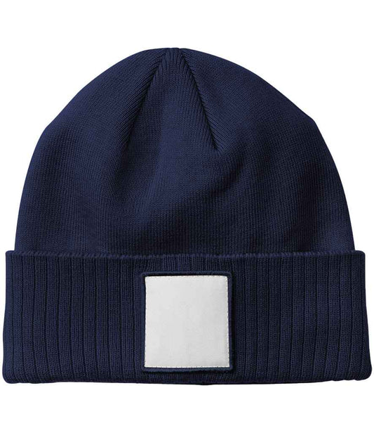 Beechfield Appliqué Patch Beanie - Oxford Navy/White (BB337R)