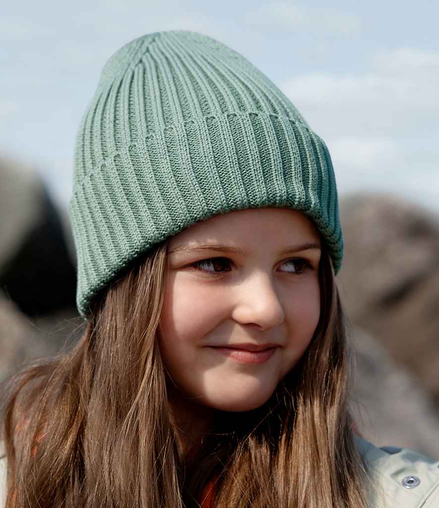 Beechfield Kids Organic Cotton Beanie - Dusty Green (BB341B)