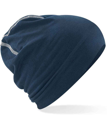 Beechfield Hemsedal Cotton Beanie - French Navy/White (BB366)