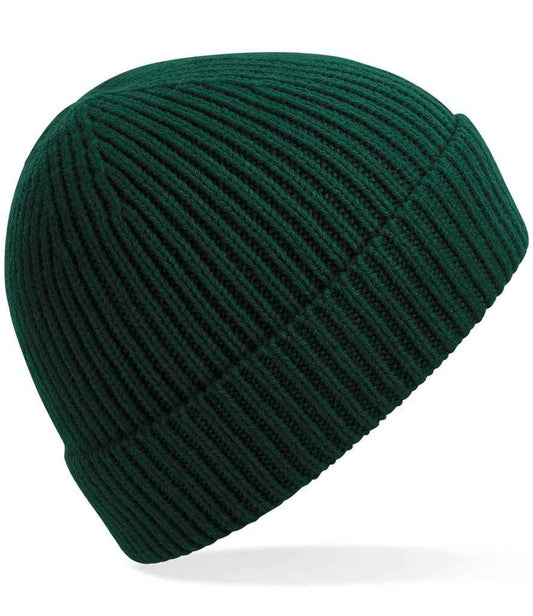 Beechfield Engineered Knit Ribbed Beanie - Bottle Green (BB380)