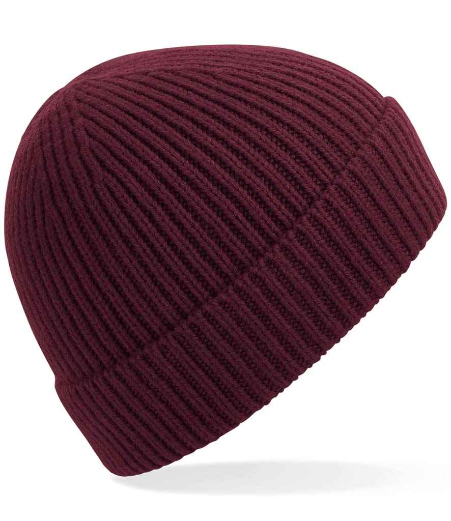 Beechfield Engineered Knit Ribbed Beanie - Burgundy (BB380)
