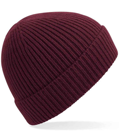 Beechfield Engineered Knit Ribbed Beanie - Burgundy (BB380)