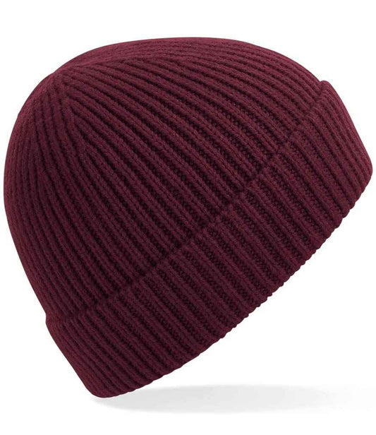 Beechfield Engineered Knit Ribbed Beanie - Burgundy (BB380)