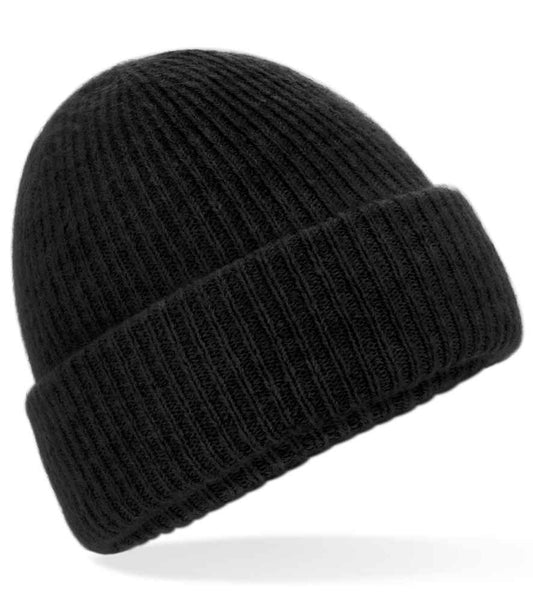 Beechfield Cosy Ribbed Beanie - Black Marl (BB386)