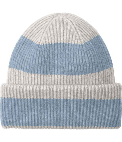 Beechfield Colour Block Beanie - Natural Stone/Dusty Blue (BB391R)
