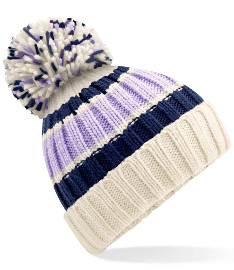 Beechfield Hygge Striped Beanie - Blueberry Cheesecake (BB392)