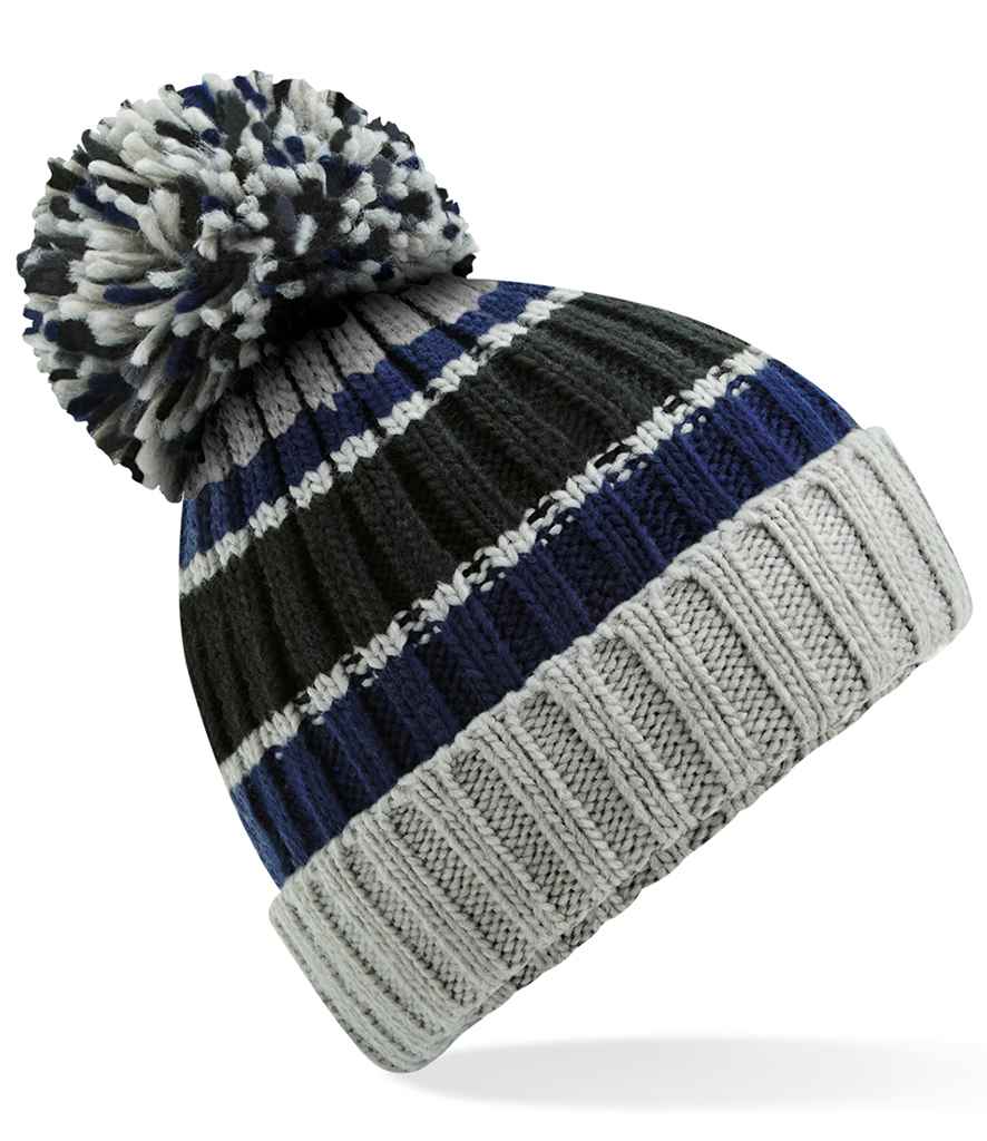 Beechfield Hygge Striped Beanie - Blue Steel (BB392)